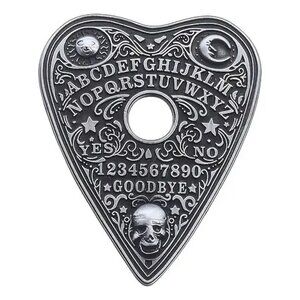 Ouija Planchette Antiqued Gunmetal Enamel Pin